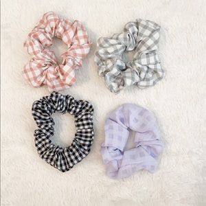 gingham scrunchie set